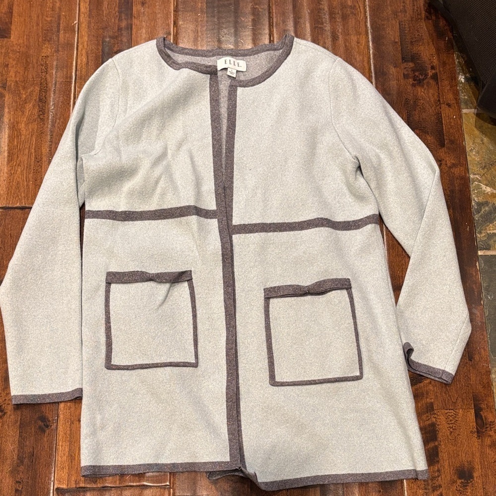 Elle Charcoal and Light Gray Cardigan